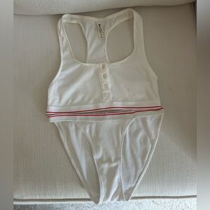 Madewell Cream Ribbed Bikini Bottom